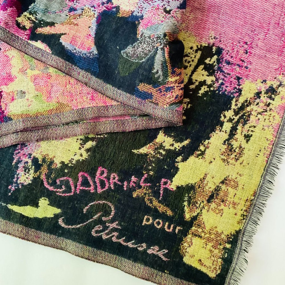 PETRUSSE Women's Silk & Wool Colorful Wrap from France EUC